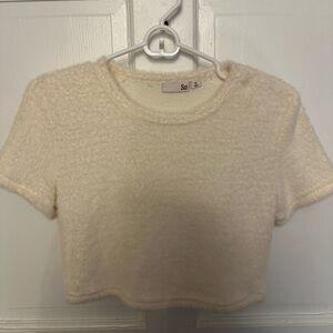 SO White Textured Crop Top